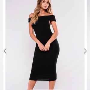 Fashion Nova Mariam Off Shoulder Black Dress